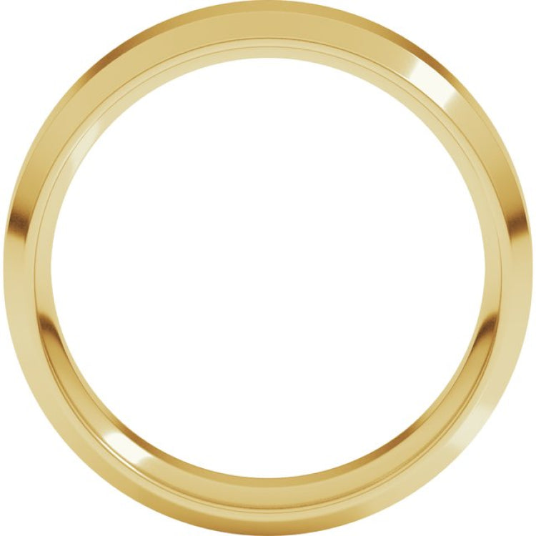 14K Yellow Gold 6 mm Beveled-Edge Comfort-Fit Flat Band Size 8.5