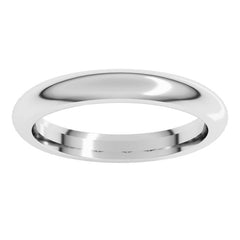 Platinum 3 mm Comfort-Fit Half Round Band Size 8