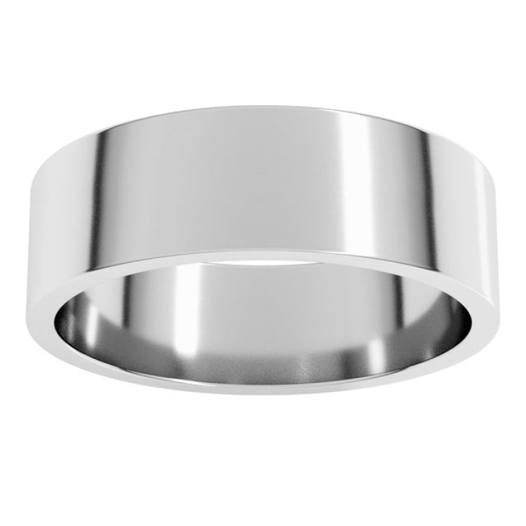14K White Gold 6 mm Flat Band Size 11