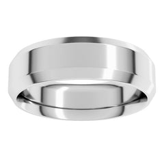 Sterling Silver 6 mm Beveled-Edge Comfort-Fit Flat Band Size 11