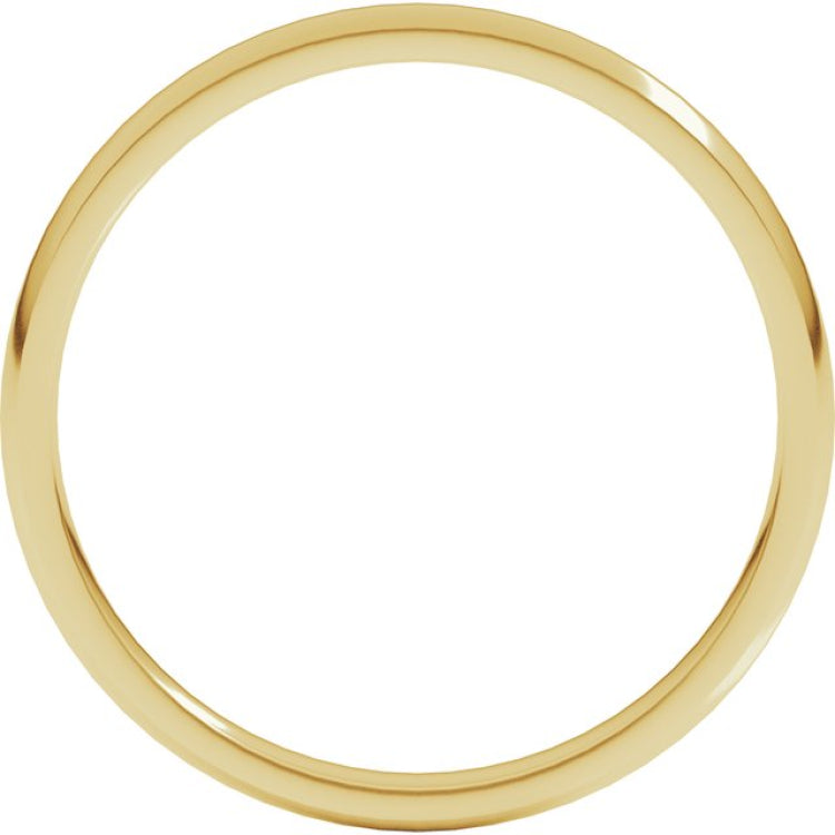 10K Yellow Gold 2 mm Lightweight Comfort-Fit Half Round Band Size 7