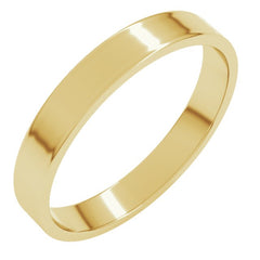 10K Yellow Gold 3 mm Ultra-Lightweight Flat Band Size 4