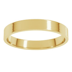 10K Yellow Gold 3 mm Ultra-Lightweight Flat Band Size 8