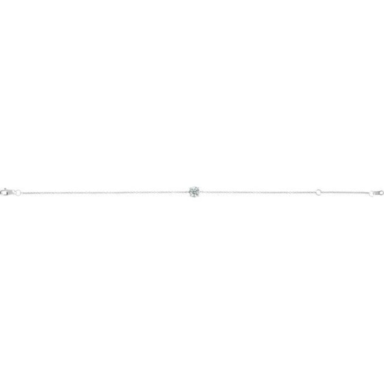 14K White Gold Natural White Sapphire  6 1/2-7-1/2" Bracelet