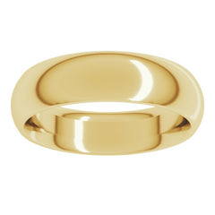10K Yellow Gold 5.5 mm Comfort-Fit Half Round Band Size 8