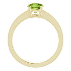 14K Yellow Gold Natural Peridot Solitaire Ring
