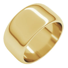 14K Yellow Gold 10 mm Half Round Band Size 11