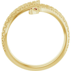 14K Yellow Gold Natural Mozambique Garnet Snake Ring