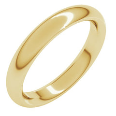 10K Yellow Gold 3.5 mm Comfort-Fit Half Round Band Size 3.5