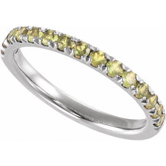 Sterling Silver Natural Peridot Stackable Ring
