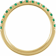 14K Yellow Gold Natural Emerald Stackable Ring