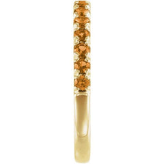 14K Yellow Gold Natural Citrine Stackable Ring