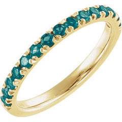 14K Yellow Gold Natural Alexandrite Stackable Ring
