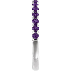 Sterling Silver Natural Amethyst Stackable Ring