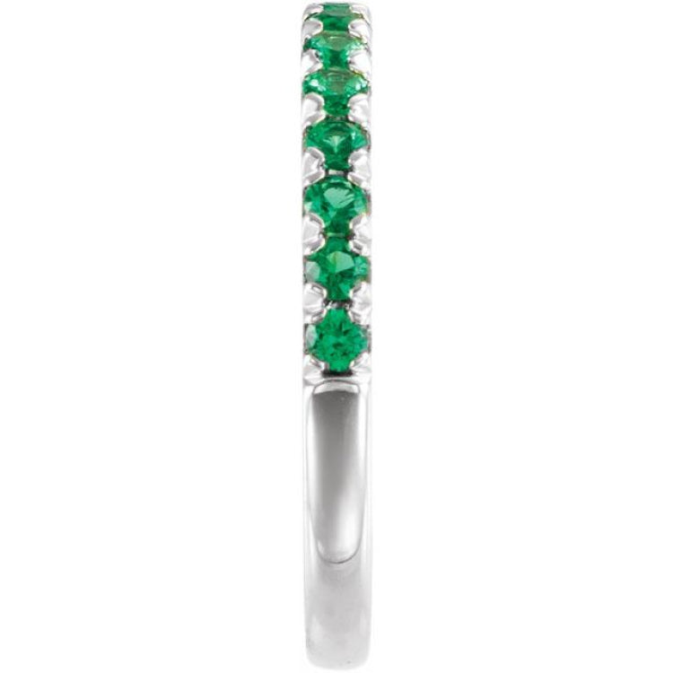 Sterling Silver Lab-Grown Emerald Stackable Ring