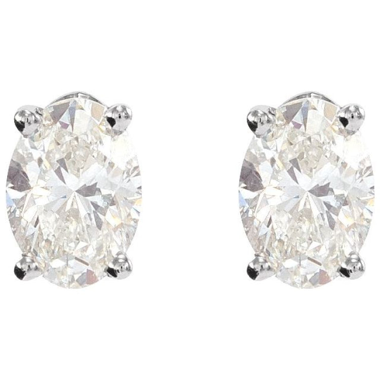 14K White Gold 3/4 CTW Lab-Grown Diamond Earrings