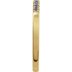 14K Yellow Gold Vermeil Lab-Grown Alexandrite Stackable Ring