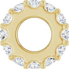 18K Yellow Gold-Plated Sterling Silver Lab-Grown Diamond Spacer Charm/Pendant