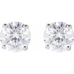 Sterling Silver 1 1/5 CTW Lab-Grown White Diamond Earrings
