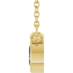 14K Yellow Gold Lab-Grown Alexandrite 18" Necklace