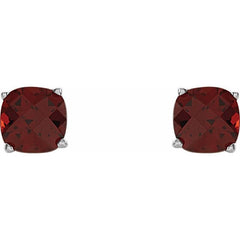 14K White Gold Natural Mozambique Garnet Scroll Setting® Earrings