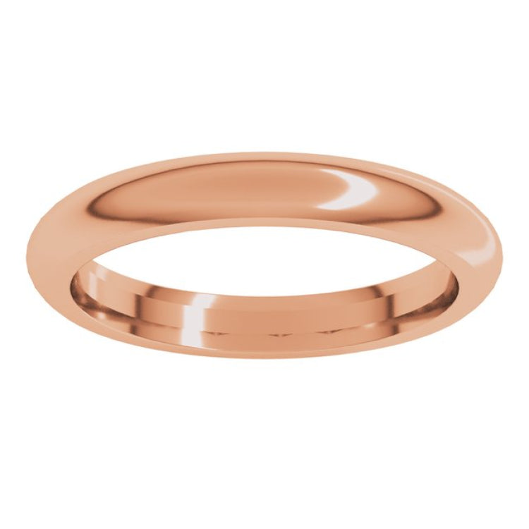 14K Rose Gold 3 mm Comfort-Fit Half Round Band Size 5