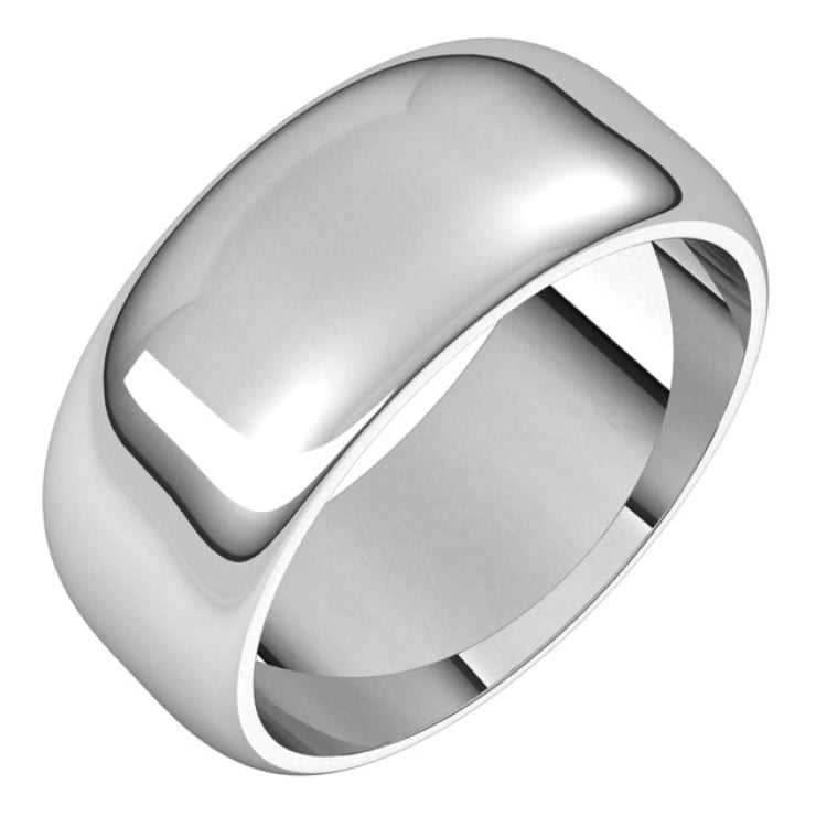 Sterling Silver 8 mm Half Round Band Size 16
