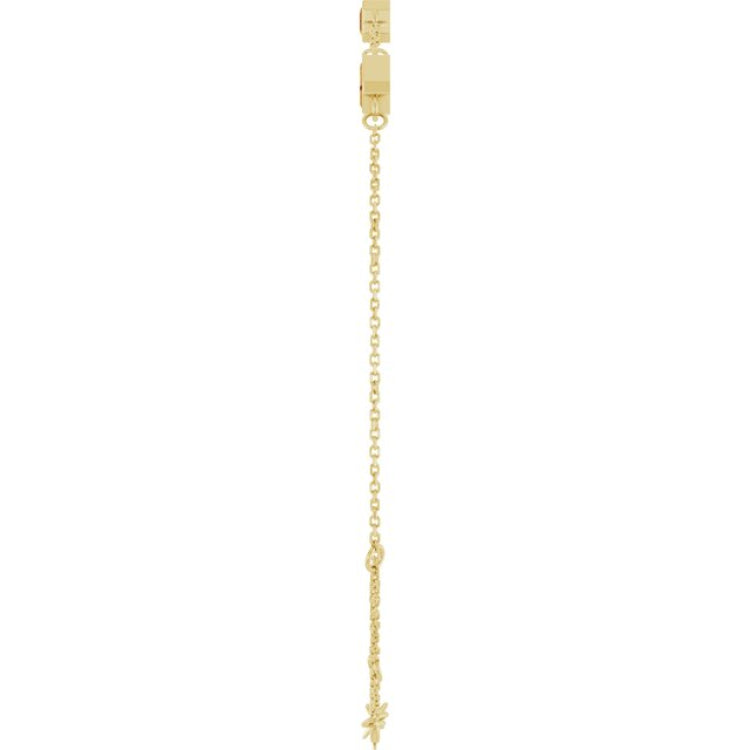 14K Yellow Gold Natural Citrine Bezel-Set 3-Stone 7 1/2" Bracelet