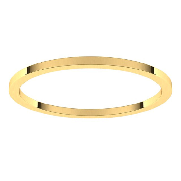 10K Yellow Gold 1 mm Flat Band Size 11.5