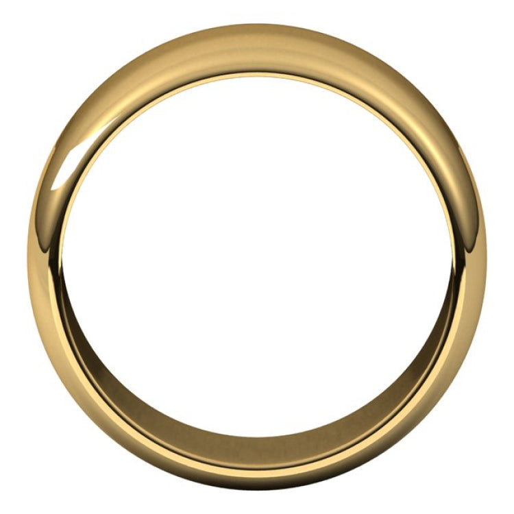 14K Yellow Gold 9 mm Half Round Band Size 8.5
