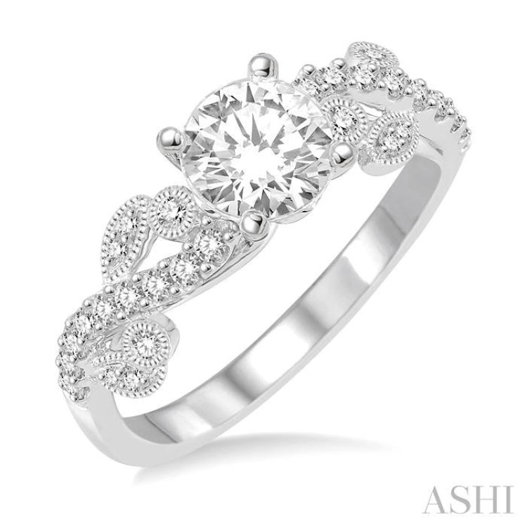1/4 Ctw Diamond Semi-Mount Engagement Ring in 14K White Gold