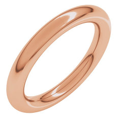 14K Rose Gold 3 mm Comfort-Fit Full Round Band Size 10
