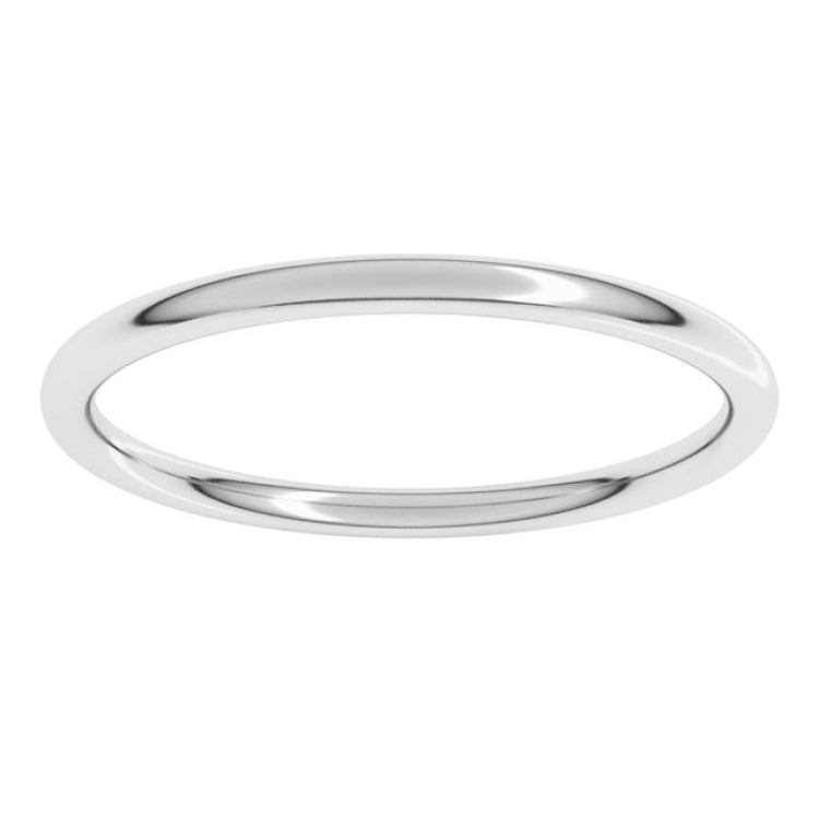 Sterling Silver 1.5 mm Comfort-Fit Full Round Band Size 7