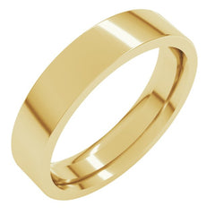 14K Yellow Gold 4.5 mm Comfort-Fit Flat Band Size 5