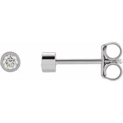 Sterling Silver 1/2 CTW Lab-Grown Diamond Micro Bezel Earrings