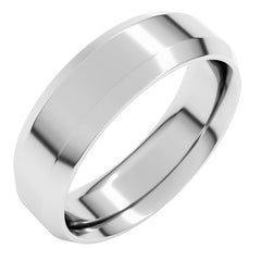 Sterling Silver 6 mm Beveled-Edge Comfort-Fit Flat Band Size 10