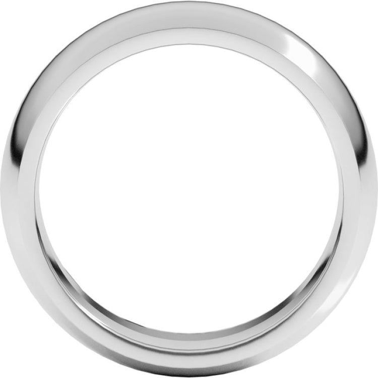 14K White Gold 7 mm Comfort-Fit Half Round Band Size 6.5