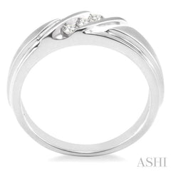 1/8 Ctw Round Cut Diamond Men's Band in 10K White Gold