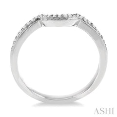 1/10 Ctw Round Cut Diamond Wedding Band in 14K White Gold