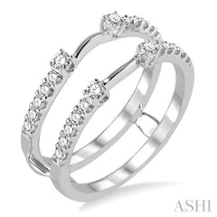 3/8 Ctw Round Cut Diamond Insert Ring in 14K White Gold