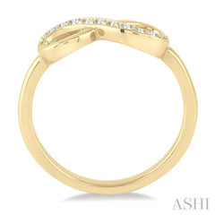 1/6 Ctw Round Cut Diamond Infinity Petite Ring in 14K Yellow Gold