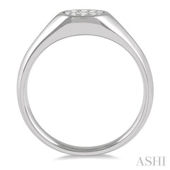 1/8 Ctw Oval Shape Lovebright Diamond Ring in 14K White Gold