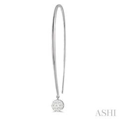 1/3 Ctw Round Dangler Lovebright Diamond Earring in 14K White Gold