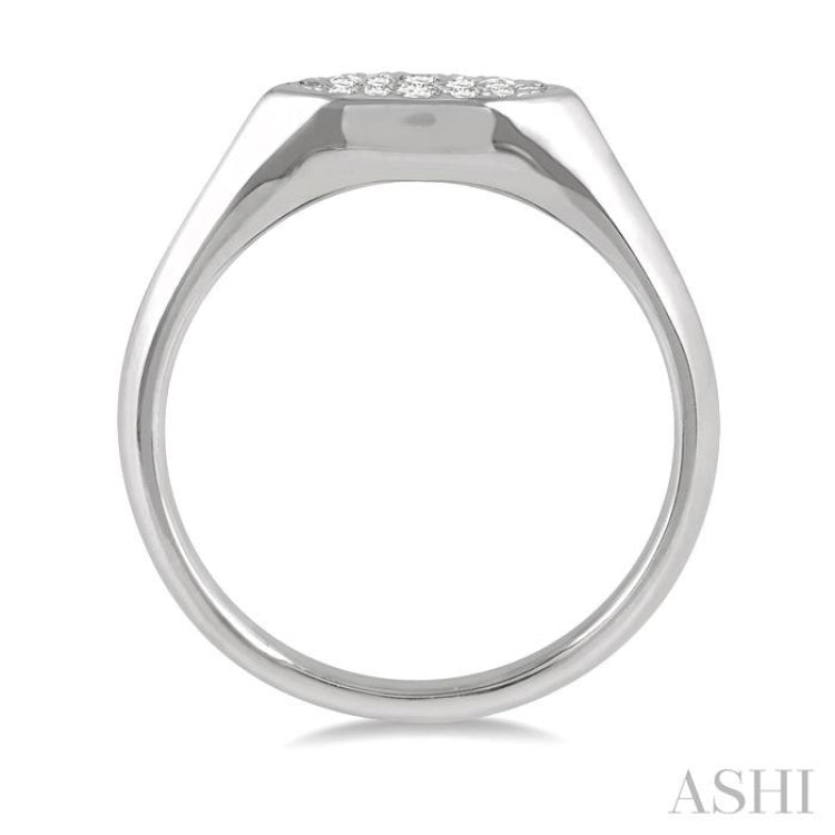 1/5 Ctw Marquise Shape Lovebright Round Cut Diamond Ring in 14K White Gold