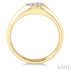 1/10 Ctw Pear Shape Lovebright Diamond Ring in 14K Yellow and White Gold