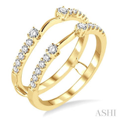 3/8 Ctw Round Cut Diamond Insert Ring in 14K Yellow Gold