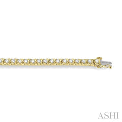 3 Ctw Round Cut Diamond Tennis Tulip Bracelet in 14K Yellow Gold