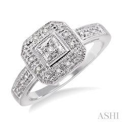 1/20 Ctw Round Cut Diamond Ring in 10K White Gold