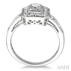 1/20 Ctw Round Cut Diamond Ring in 10K White Gold