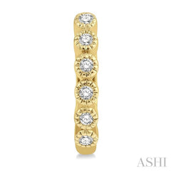 1/10 Ctw Round Cut Diamond Huggie Petite Earrings in 10K Yellow Gold